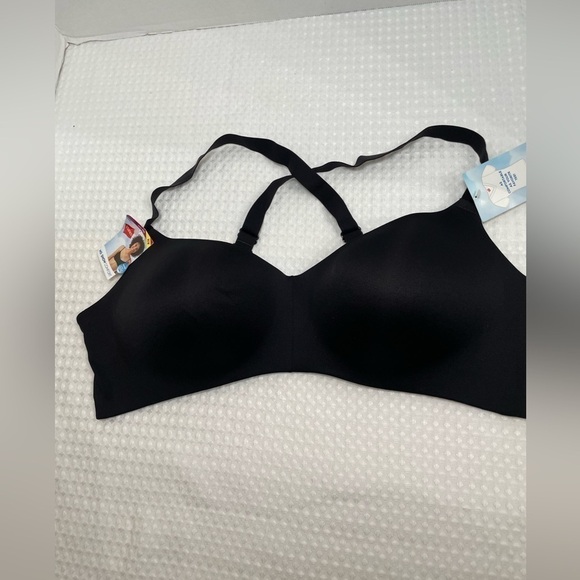 HANES T-Shirt Bra 2XL MHG569 Lightly Lined Wirefree Black Convertible NWT - Picture 2 of 9